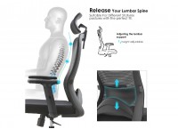 OFFICE CHAIR SAMMY - H (2 IN 1) HIGH BACK MESH BL